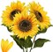 3 Pcs Summer Floral Arrangements Large Artificial Sunflowers – 8" Full Bloom Silk Sunflowers with 33" Long Stems for Seasonal Home & Garden Decor